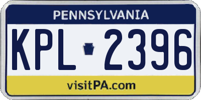 PA license plate KPL2396