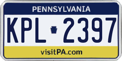 PA license plate KPL2397
