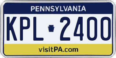 PA license plate KPL2400