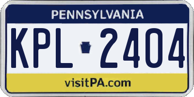 PA license plate KPL2404