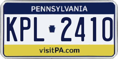 PA license plate KPL2410
