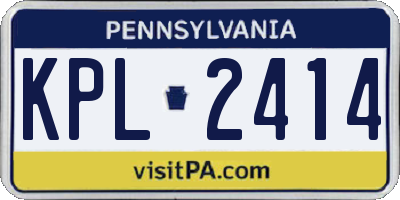 PA license plate KPL2414