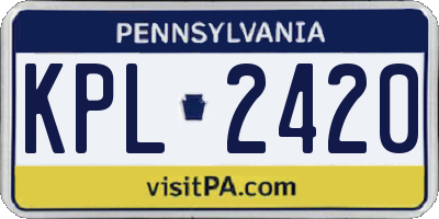 PA license plate KPL2420