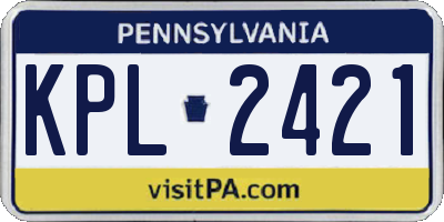 PA license plate KPL2421