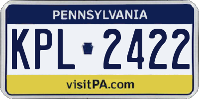 PA license plate KPL2422