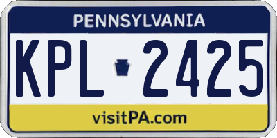 PA license plate KPL2425