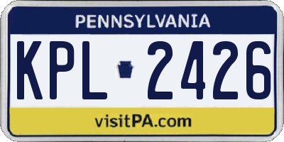 PA license plate KPL2426