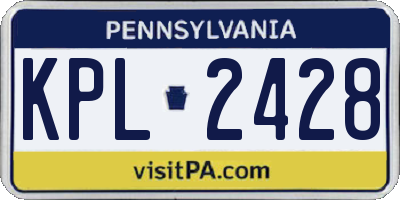 PA license plate KPL2428
