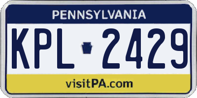 PA license plate KPL2429