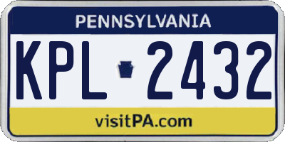PA license plate KPL2432