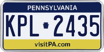 PA license plate KPL2435