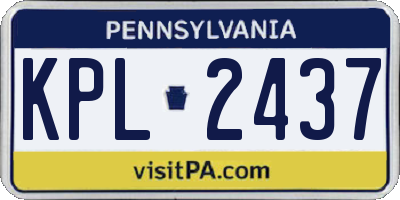 PA license plate KPL2437