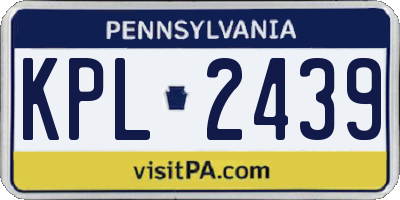 PA license plate KPL2439