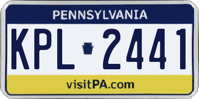 PA license plate KPL2441