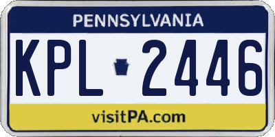 PA license plate KPL2446