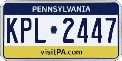 PA license plate KPL2447