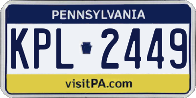 PA license plate KPL2449