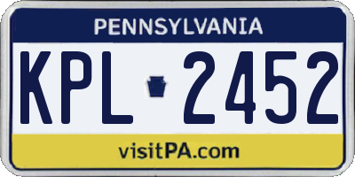 PA license plate KPL2452