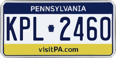 PA license plate KPL2460
