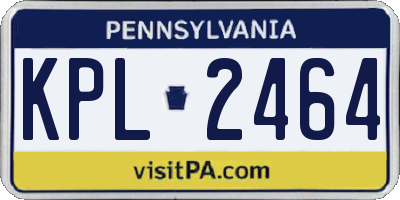 PA license plate KPL2464