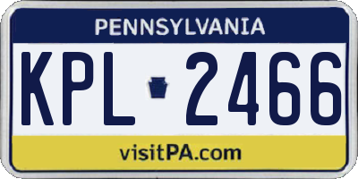 PA license plate KPL2466