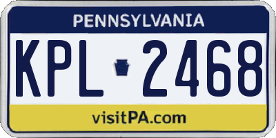 PA license plate KPL2468