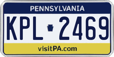 PA license plate KPL2469