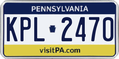 PA license plate KPL2470