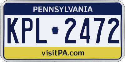 PA license plate KPL2472
