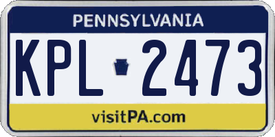 PA license plate KPL2473