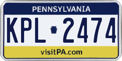 PA license plate KPL2474