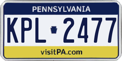 PA license plate KPL2477