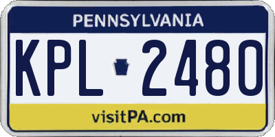 PA license plate KPL2480