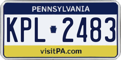 PA license plate KPL2483