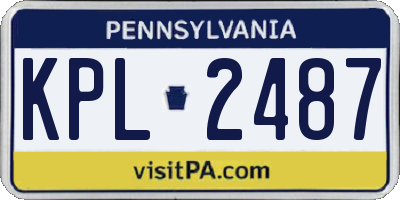 PA license plate KPL2487