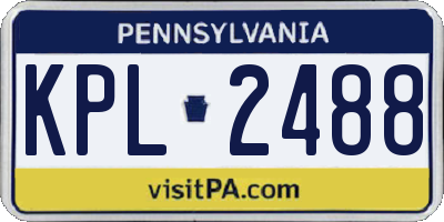 PA license plate KPL2488