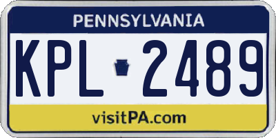 PA license plate KPL2489