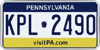 PA license plate KPL2490