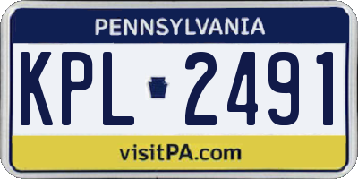 PA license plate KPL2491