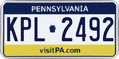 PA license plate KPL2492