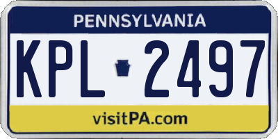PA license plate KPL2497