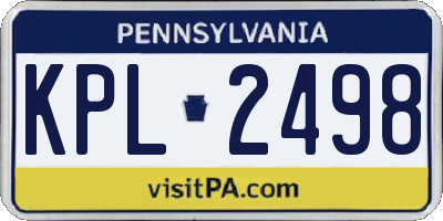 PA license plate KPL2498