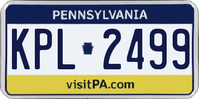 PA license plate KPL2499