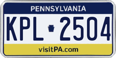 PA license plate KPL2504