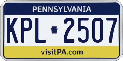 PA license plate KPL2507
