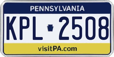 PA license plate KPL2508