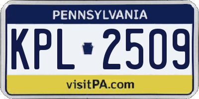 PA license plate KPL2509
