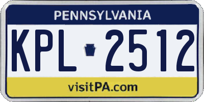 PA license plate KPL2512