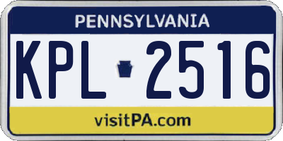 PA license plate KPL2516