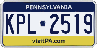 PA license plate KPL2519